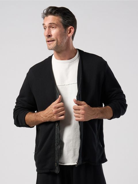 【予約品】soft luxe urake zip-up jacket / プレミアム裏毛 ジップアップカーディガンジャケット / ブラック