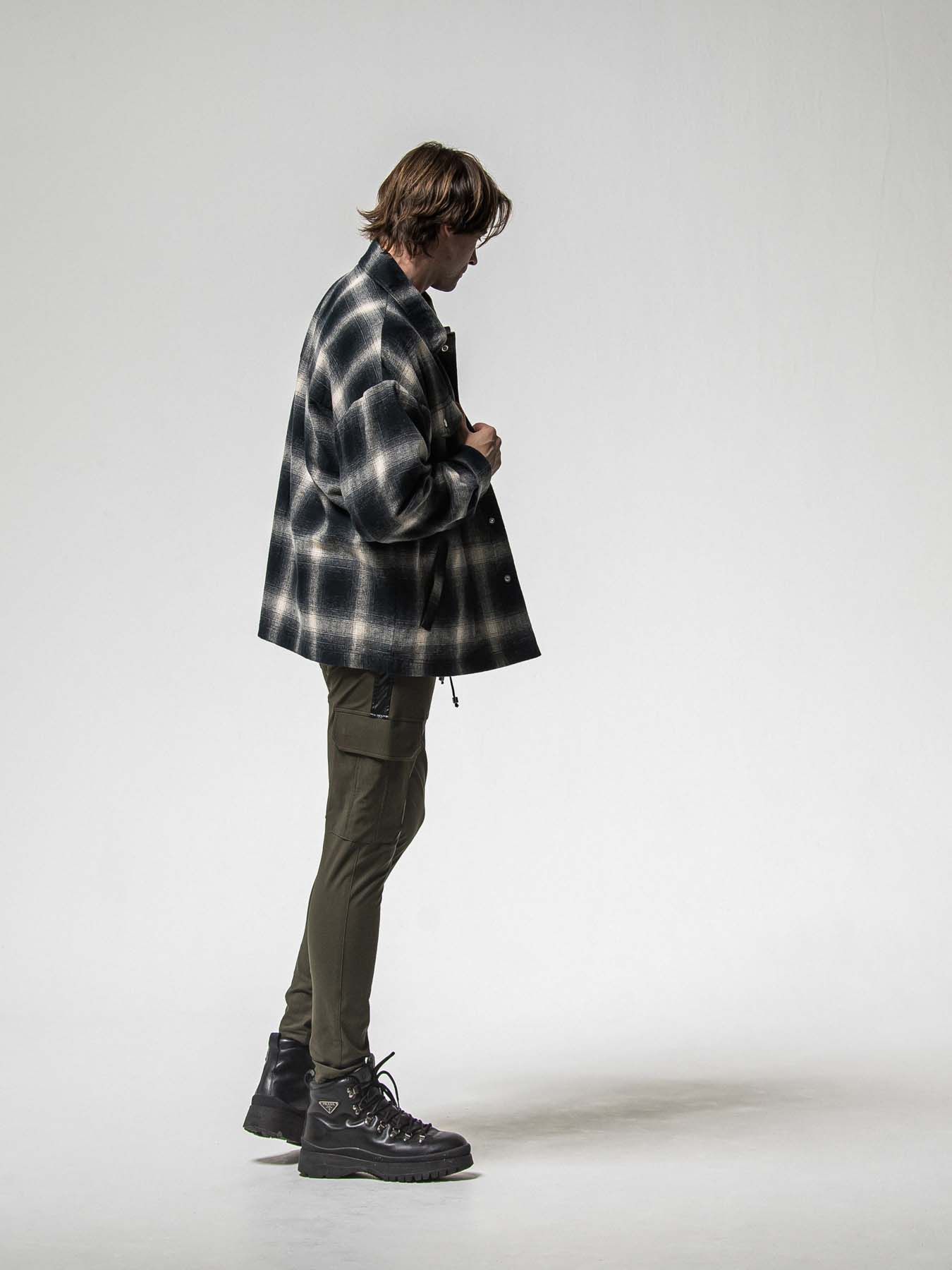 【予約品 8月31日(日) 締切】FLANNEL CHECK JK / フランネルチェック ジャケット / ブラック