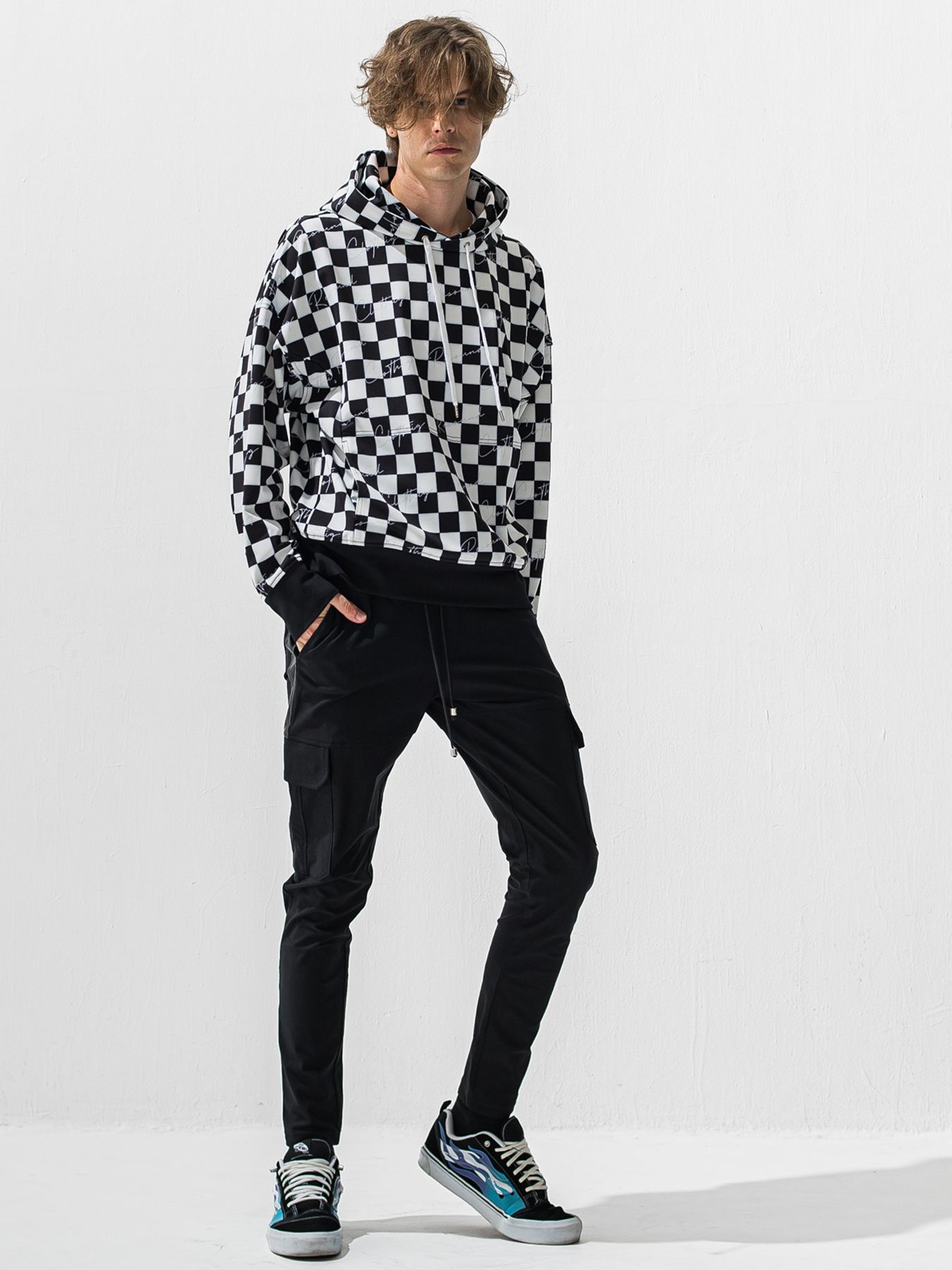 【予約品】DARRELL HEAT CARGO PT / 裏起毛 カーゴラインパンツ / ブラック