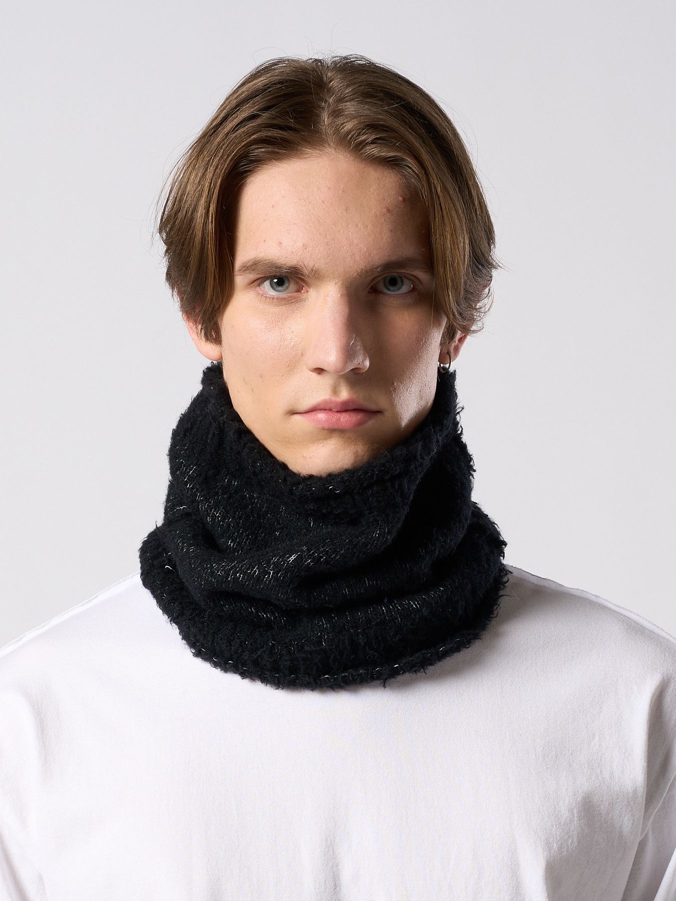 【予約品 4月19日(日) 18時締切】fancy yarn knit snood / ニットスヌード / ブラック