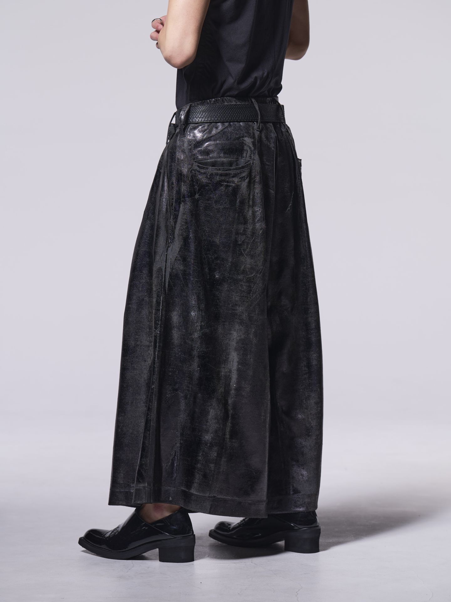 《予約品》 HAKU ジャージWideTuckSlacks / ワイドタックスラックス / ブラック