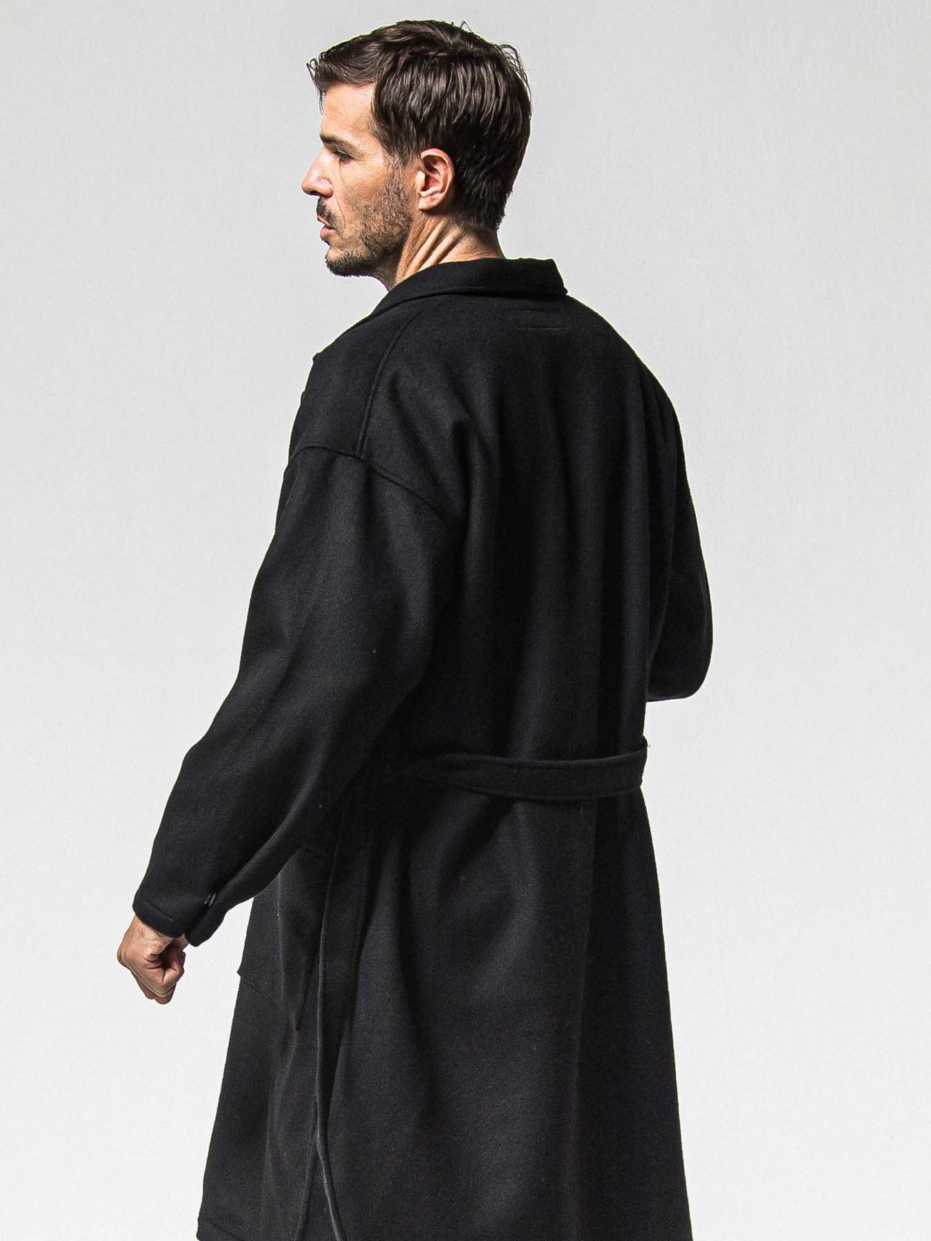 【予約品 】GOWN OVER COAT / ガウンオーバーコート / ブラック