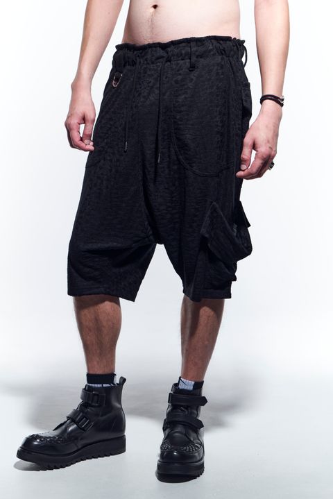 《予約品》 OutPocketSaruelShortPants サルエルパンツ LeopardJQD / Black 【kiryuyrik】 4月入荷予定