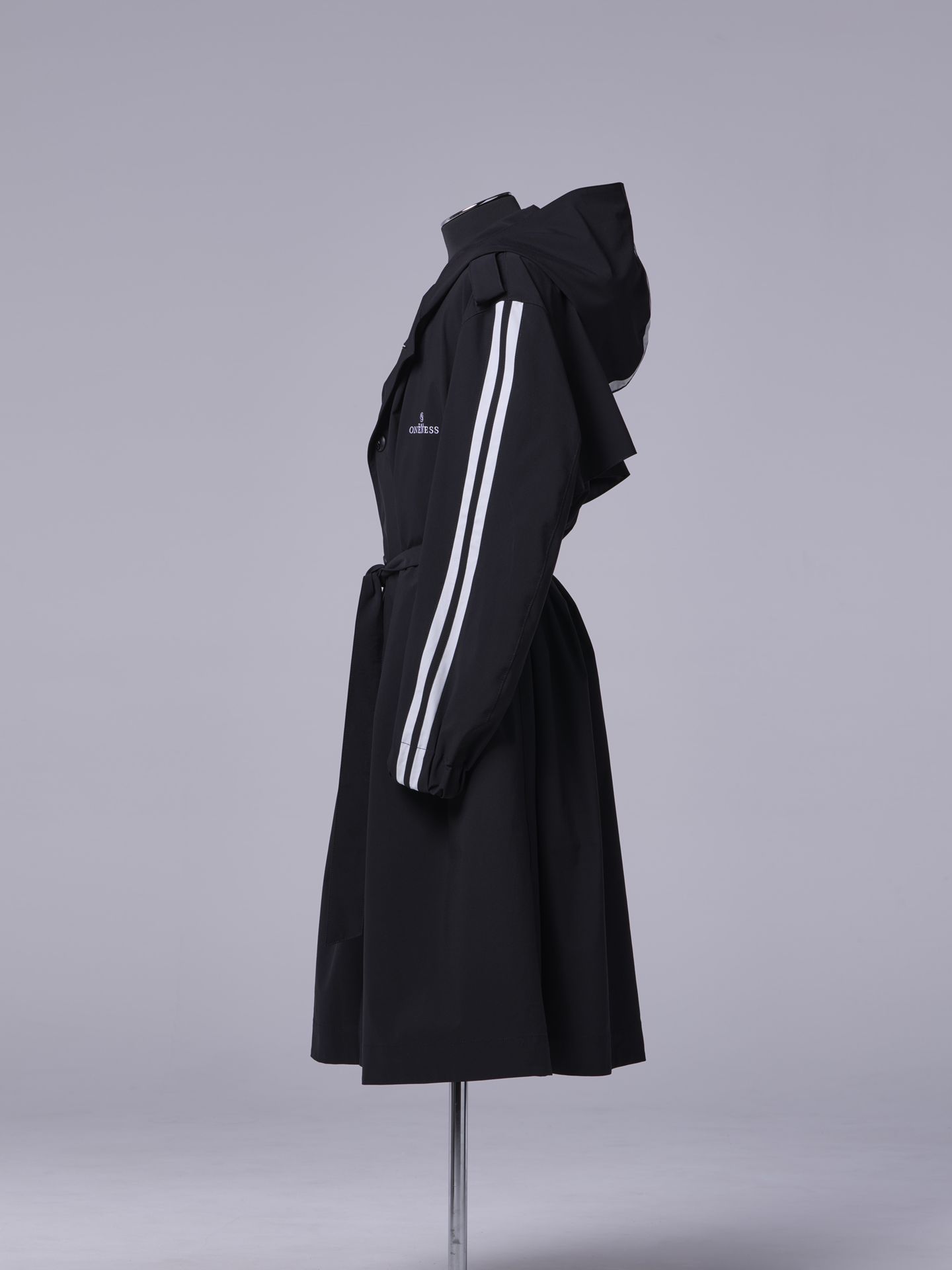 《予約品11月4日 》 LineBigSilhouetteHoodie / フーディーコート / ブラック×ホワイトライン