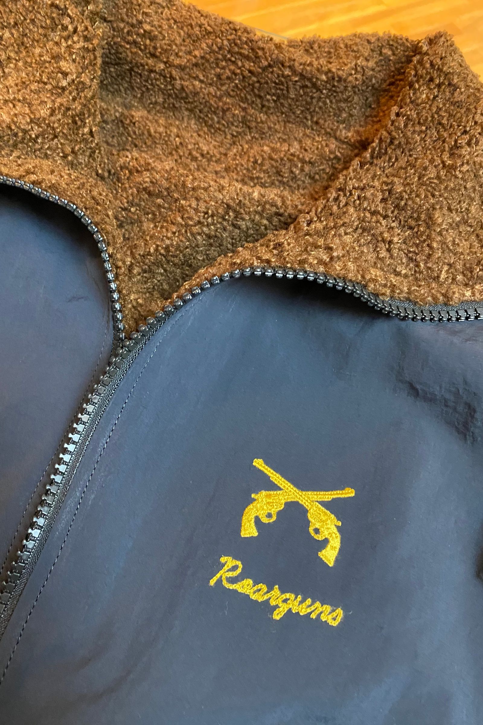 リバーシブルECOPEL FUR REV BZ CR エコファーブルゾン / BROWN ×BLACK【roarguns】