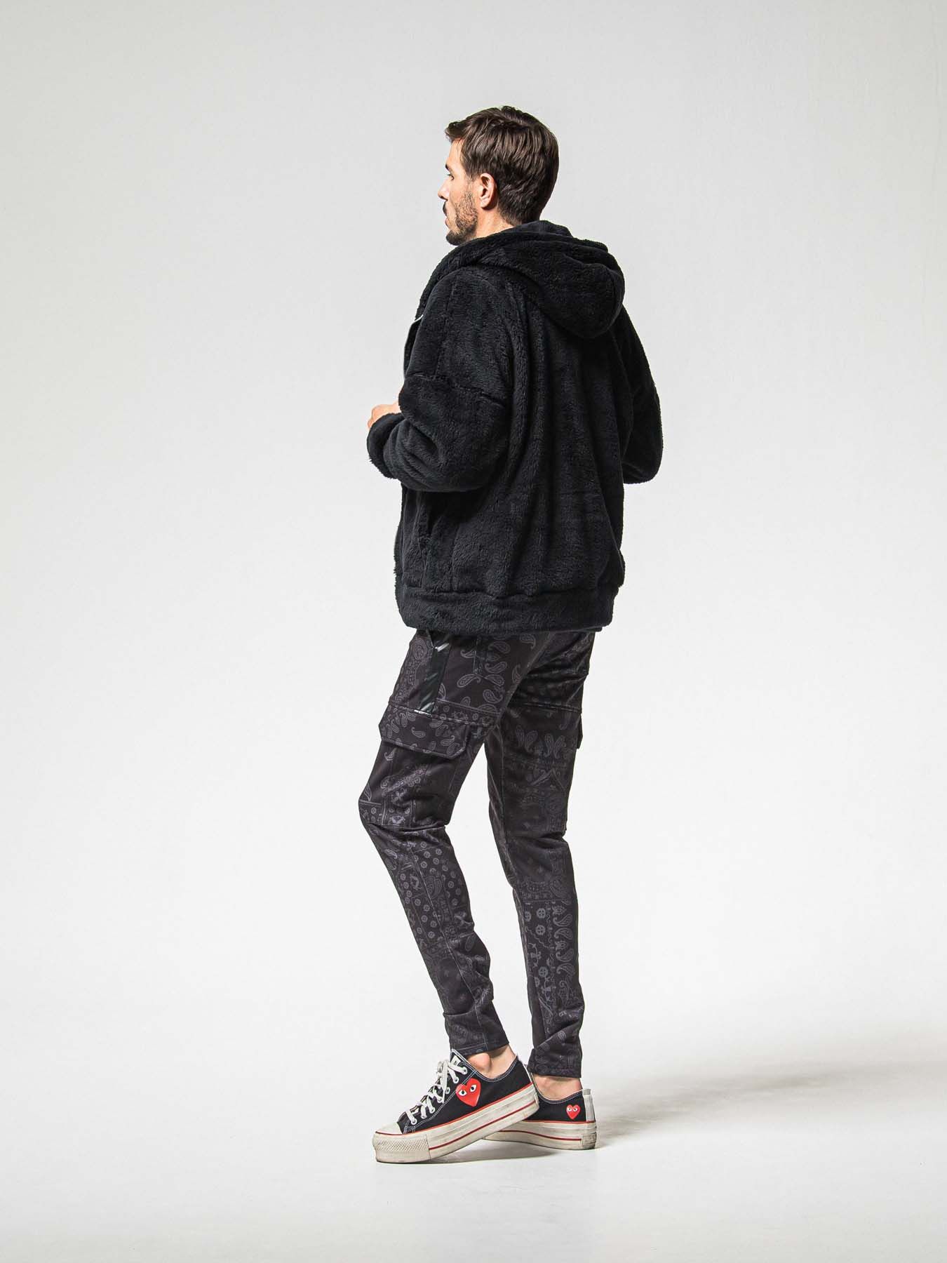 【予約品 】BOA ZIP LOOSE HOODIE / ボア ジップ ルーズフーディ / ブラック