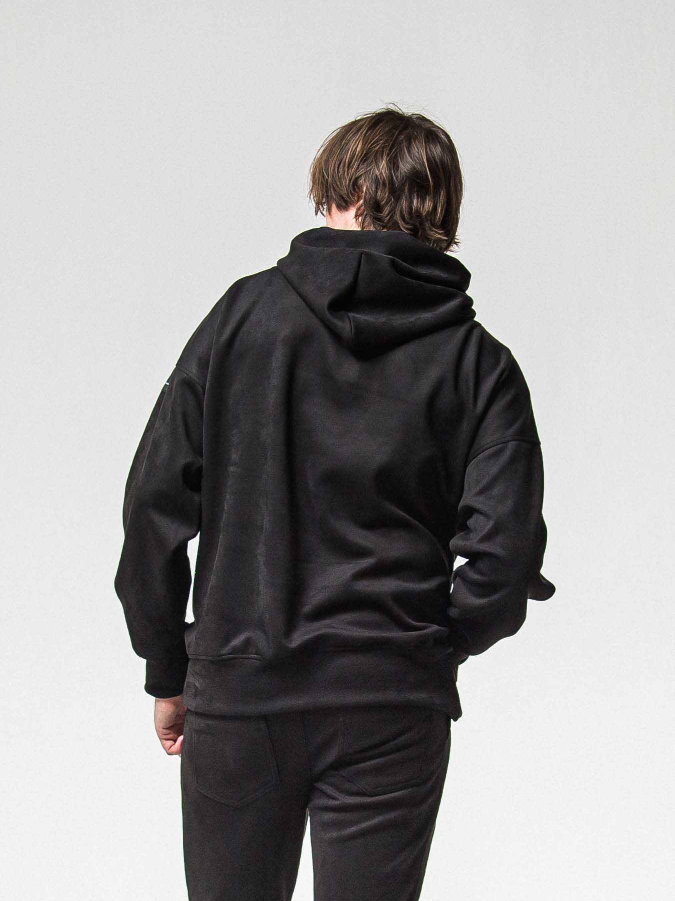 【予約品 8月31日(日) 締切】SUEDE LOOSE HOODIE / スウェード ルーズフーディ / ブラック