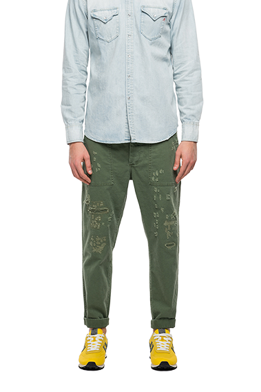 ダメージカーゴパンツ スタンプ入り M9754.84024.439 Cargo Pants 【REPLAY】