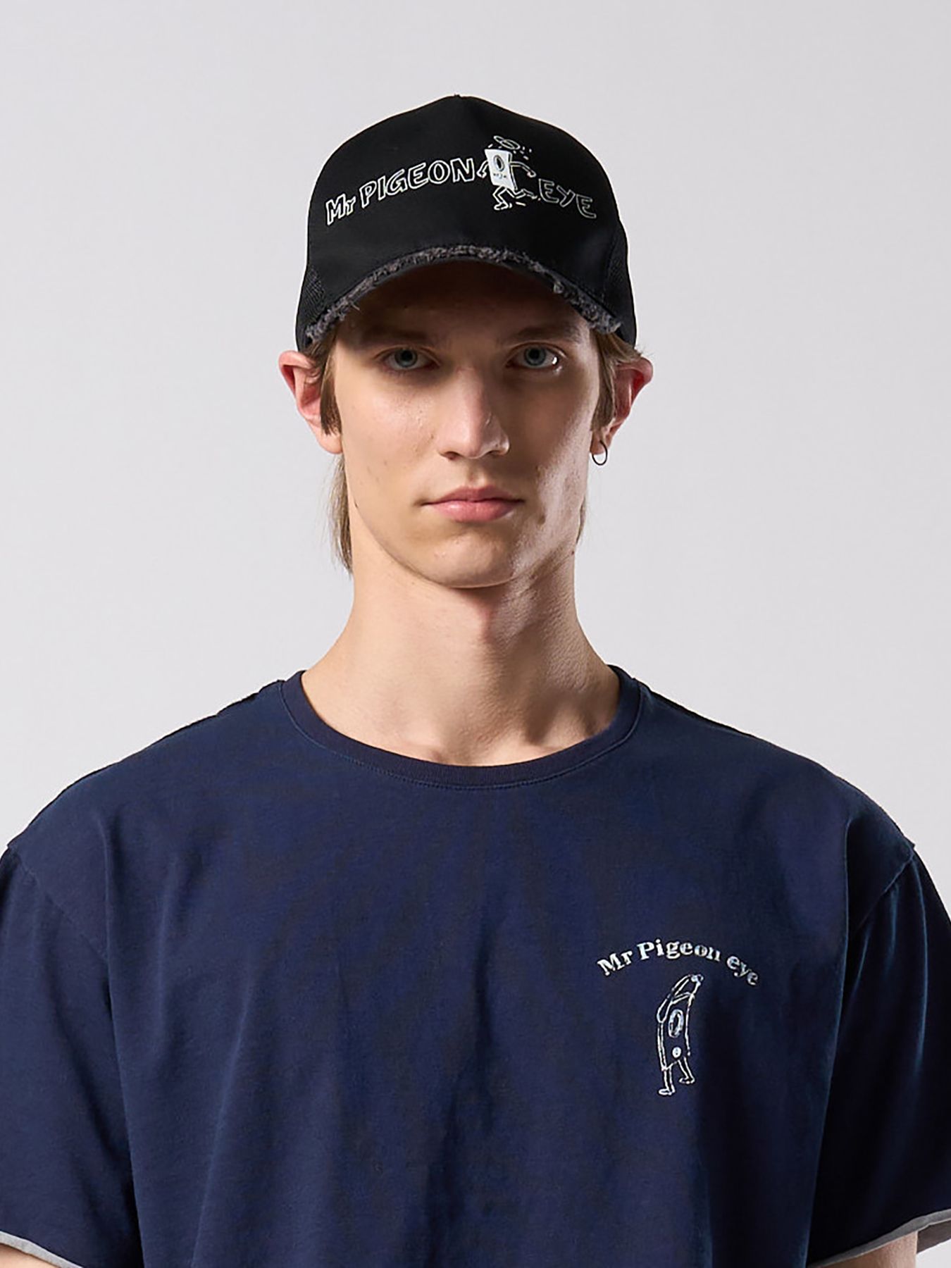 【予約品 4月19日(日) 18時締切】Ohta Design × wjk collaboration："panic" cut-off mesh cap / "panic" カットオフ メッシュキャップ / ブラック