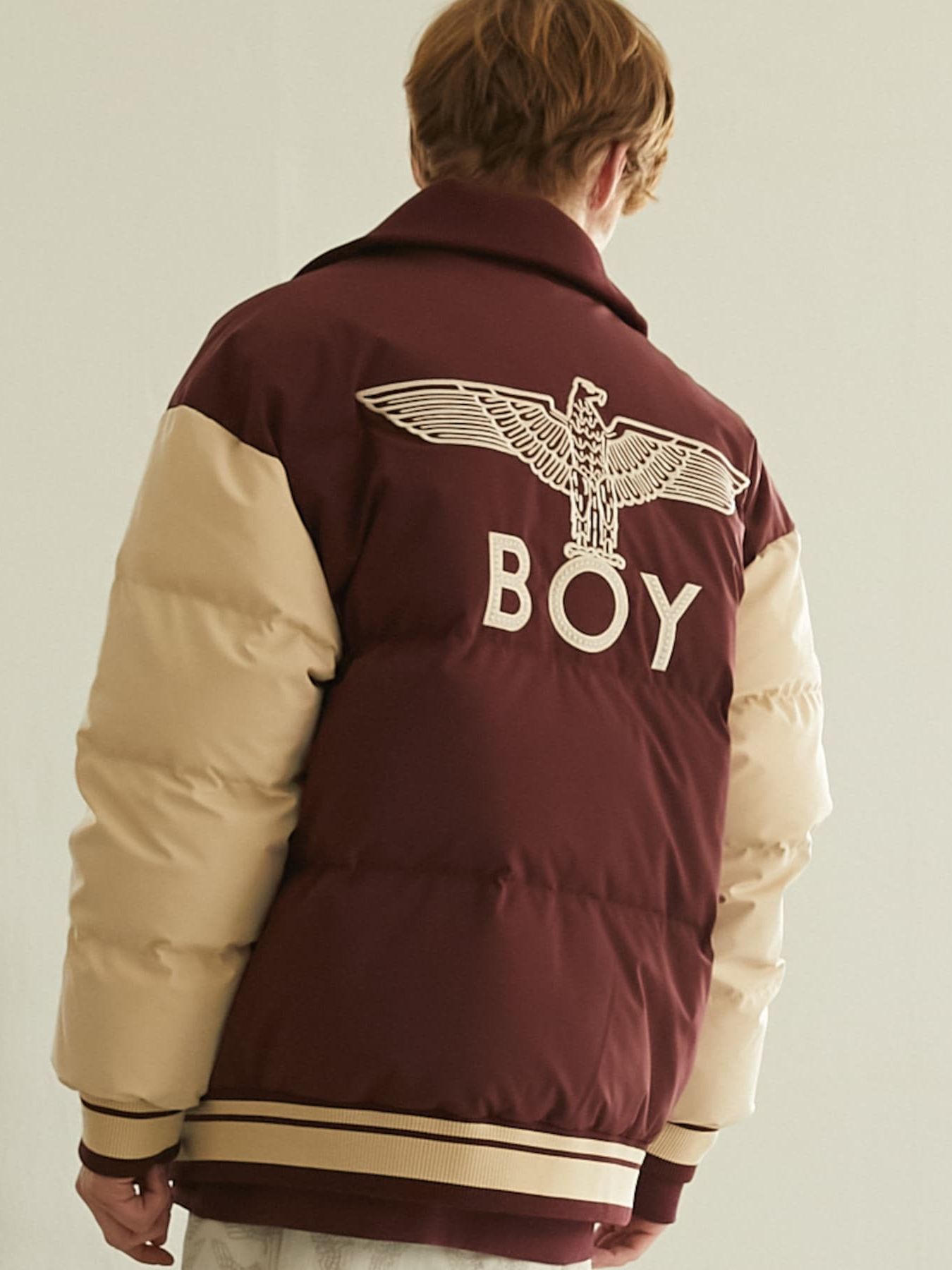 BOY STADIUM NYLON DOWN JACKET / スタジャン / ワイン