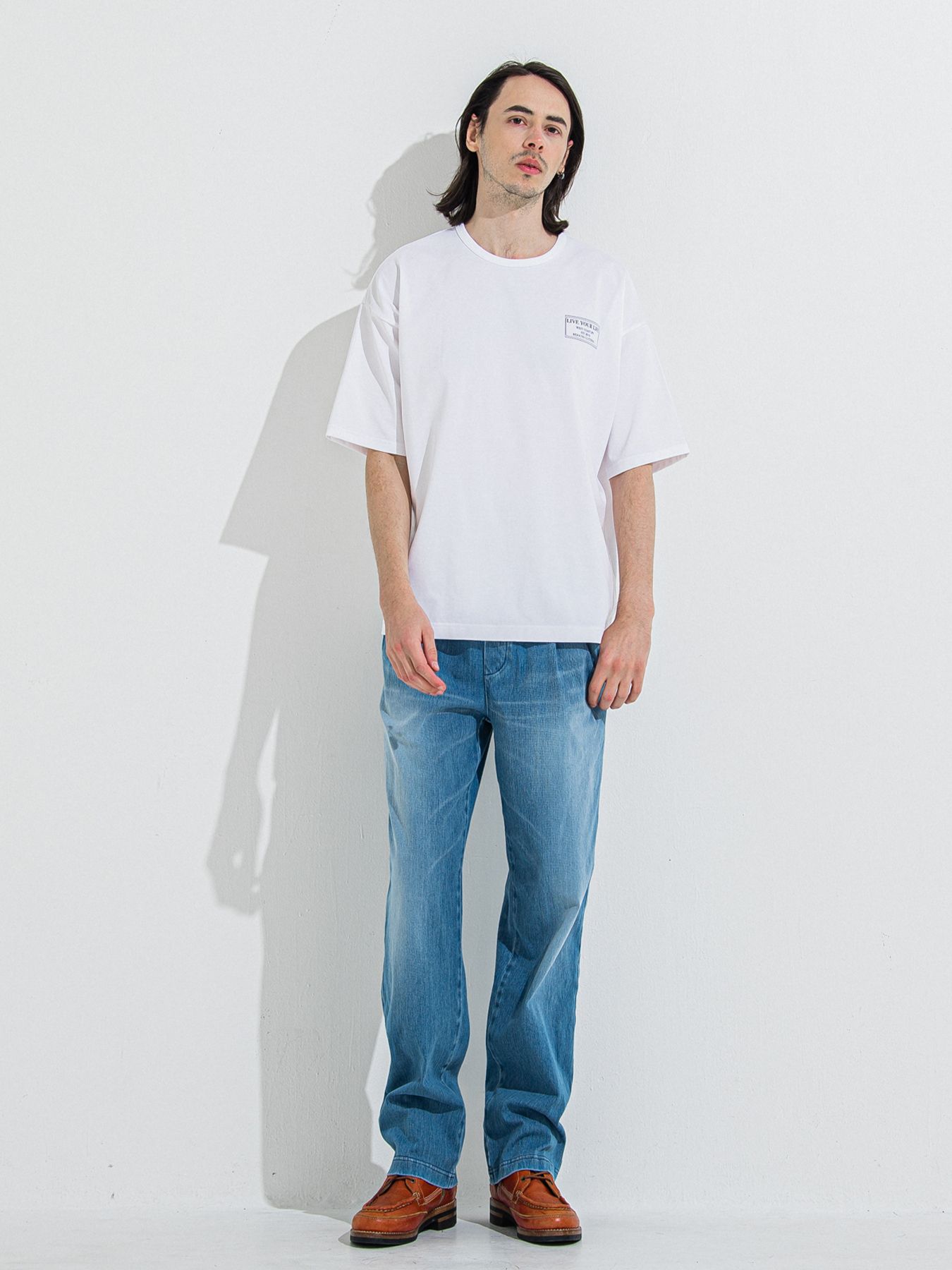 DENIM JERSEY WIDE PT / デニムジャージワイドパンツ / ライトインディゴ