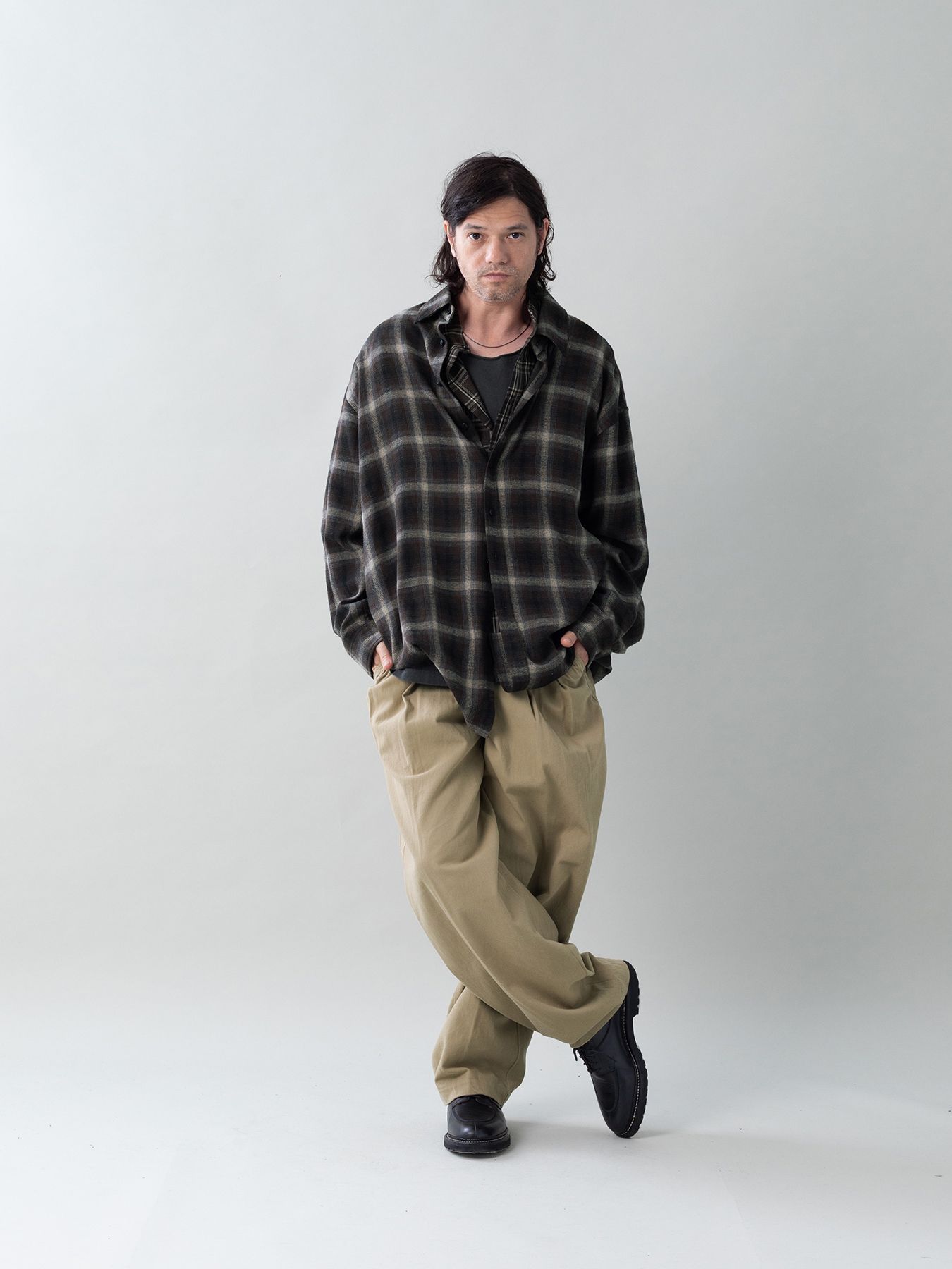 【予約品 5月27日(水) 締切】DOUBLE-SHIRTS / レイヤードシャツ / ブラウン系