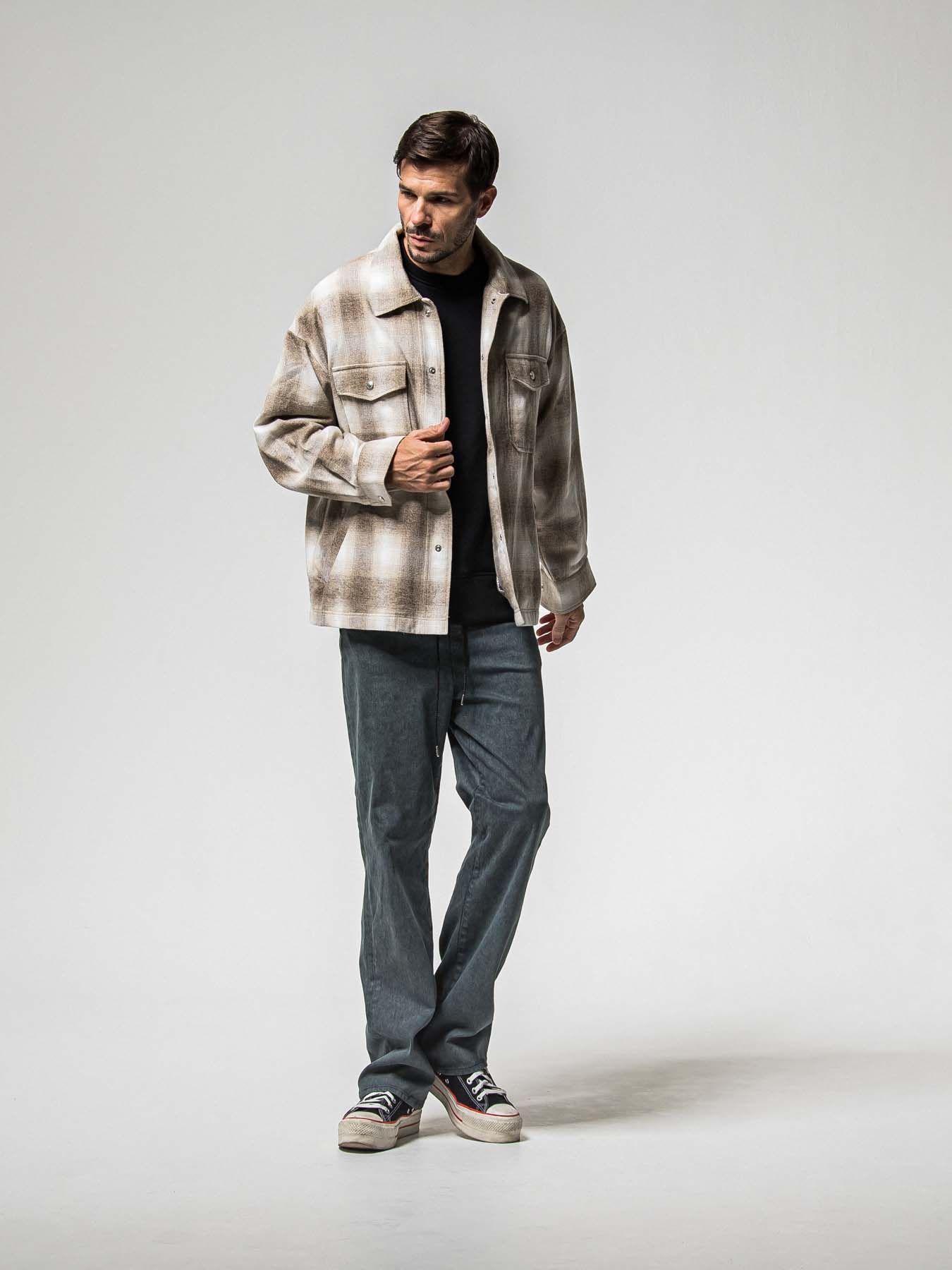 【予約品 8月31日(日) 締切】FLANNEL CHECK JK / フランネルチェック ジャケット / ブラウン