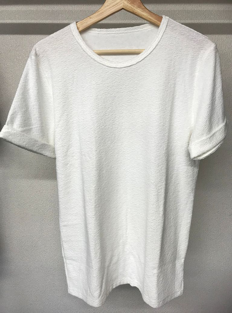 RANDOM PILE ROLL UP TEE / パイルTシャツ / ホワイト 【RESOUND CLOTHING】