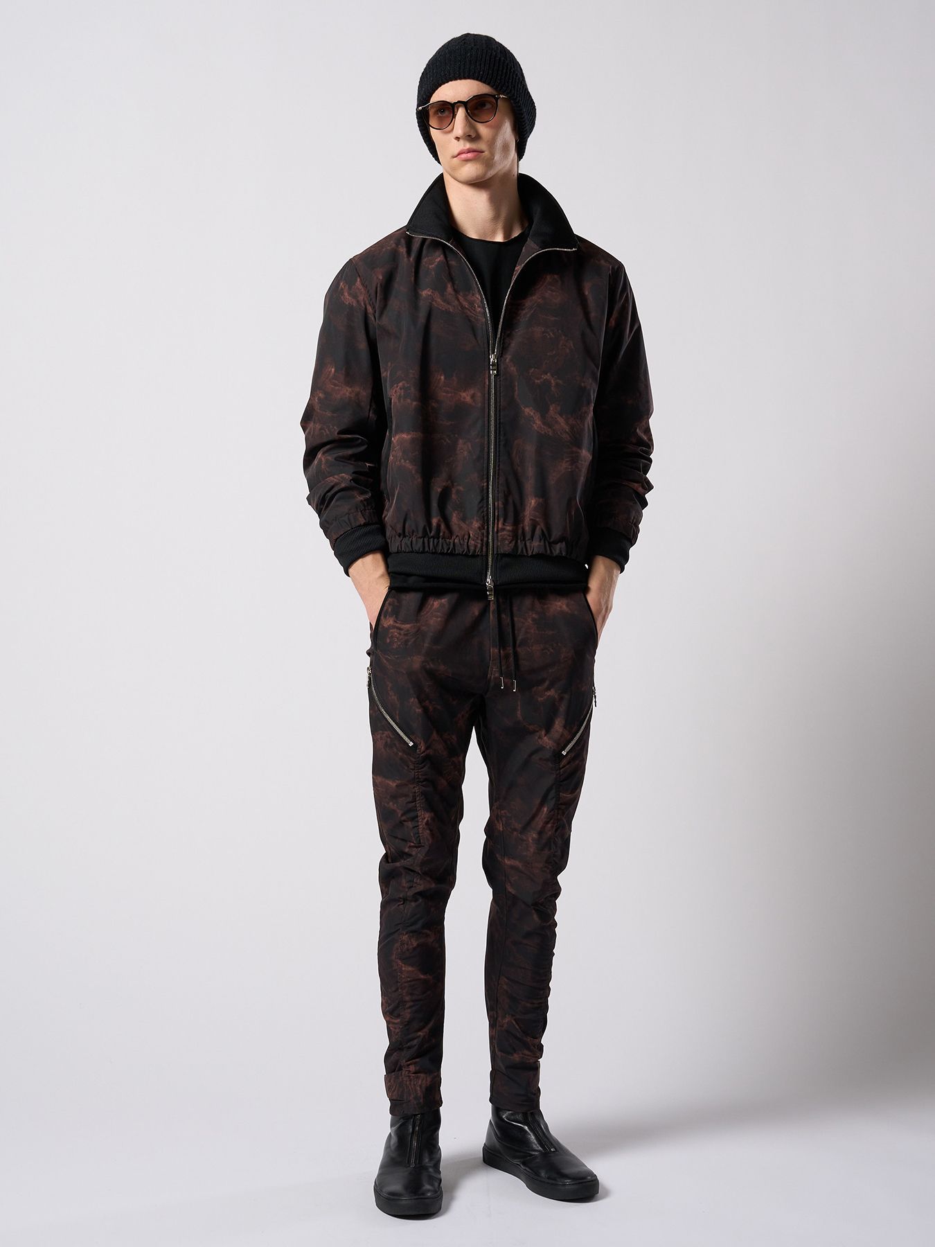 【予約品 4月19日(日) 18時締切】puckering track jacket / パッカリング トラックジャケット / スモークプリント