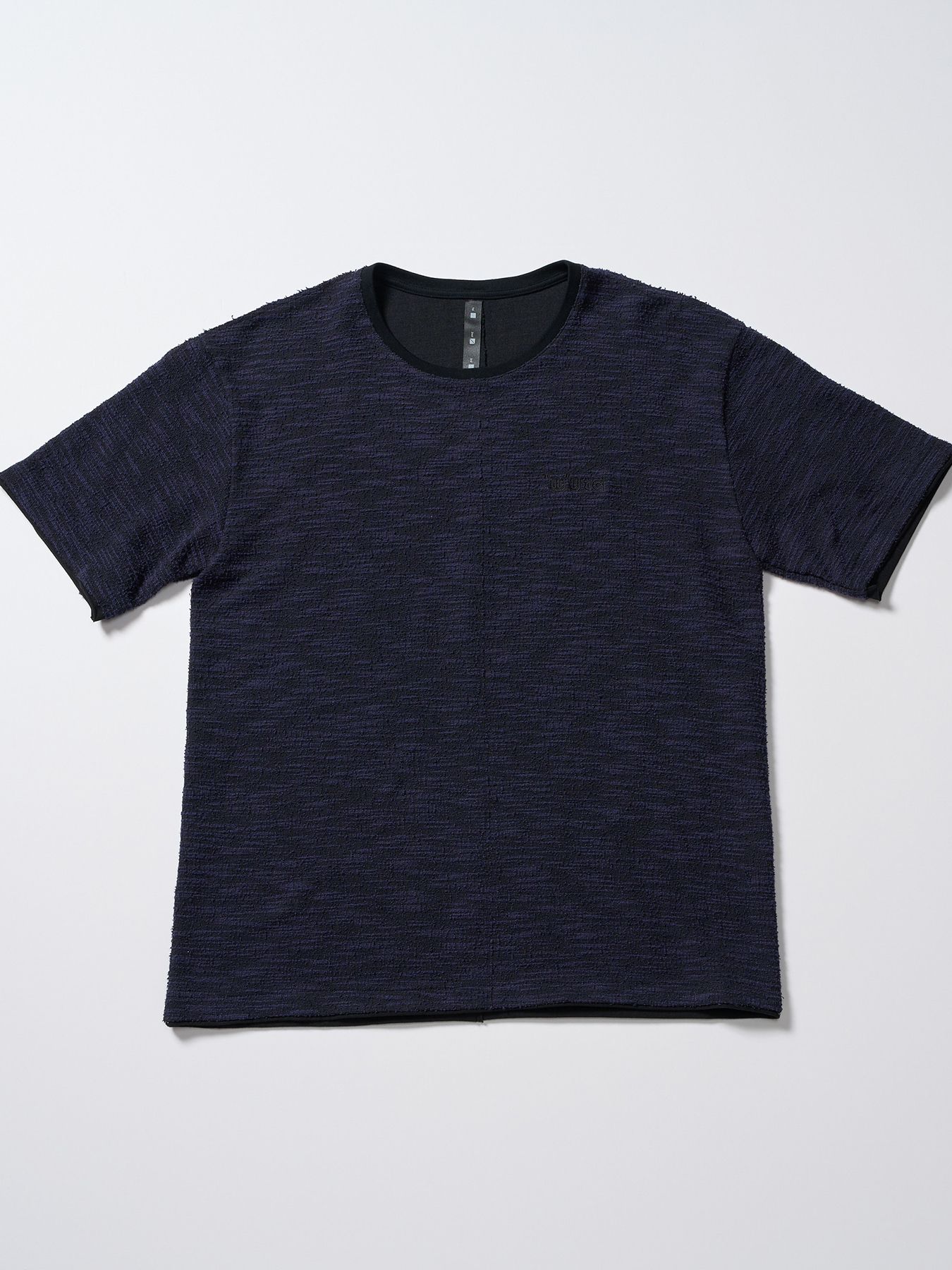 【予約品 1月25日(日) 締切】muta × wjk collection：knit jacquard relax S/S / ニットジャガード リラックスショートスリーブ / ネイビー