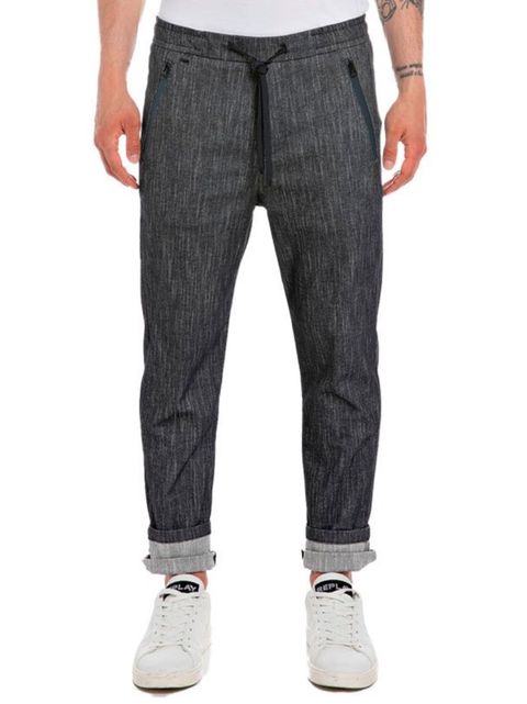 VISCOSE BLEND JOGGER PANTS WITH POCKETS SMART / ジョガーパンツ / グレー 【REPLAY】