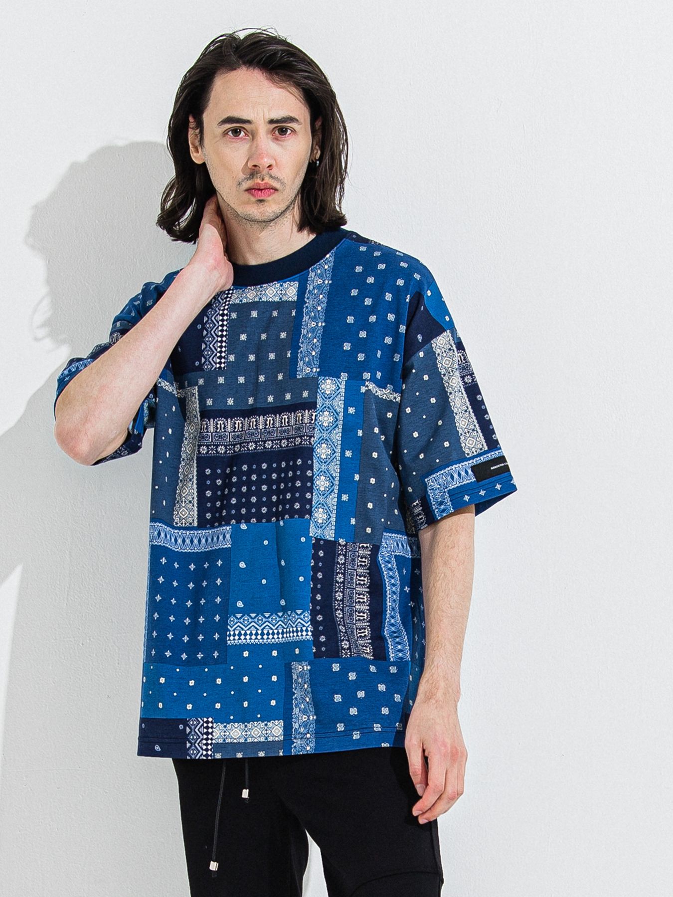 【予約品 】BANDANA OVER TEE / バンダナオーバーサイズTシャツ / ネイビー