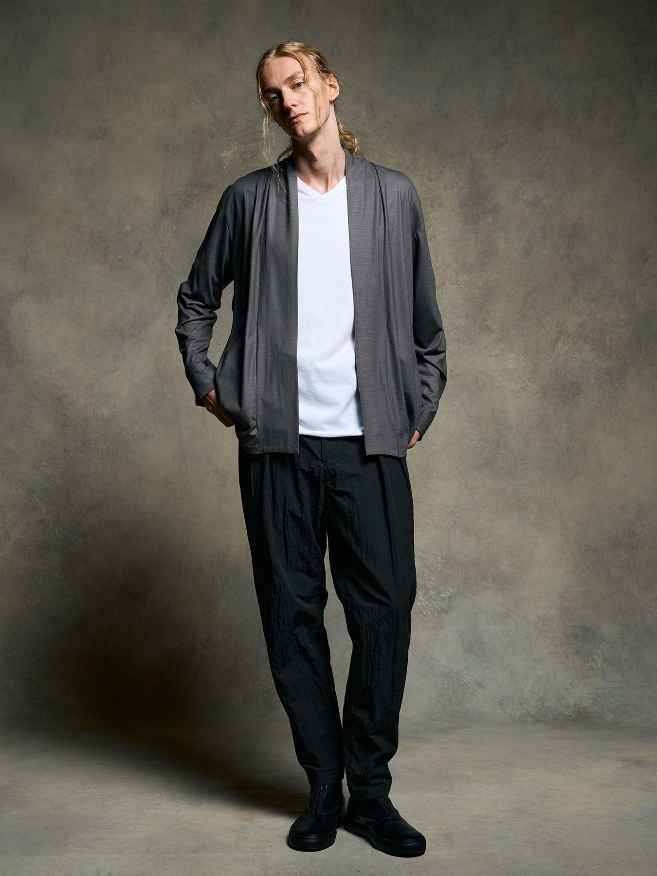 【予約品 9月23日(火) 締切】ex.comfy wool cardigan / エクスコンフィーウール カーディガン / スチールグレー