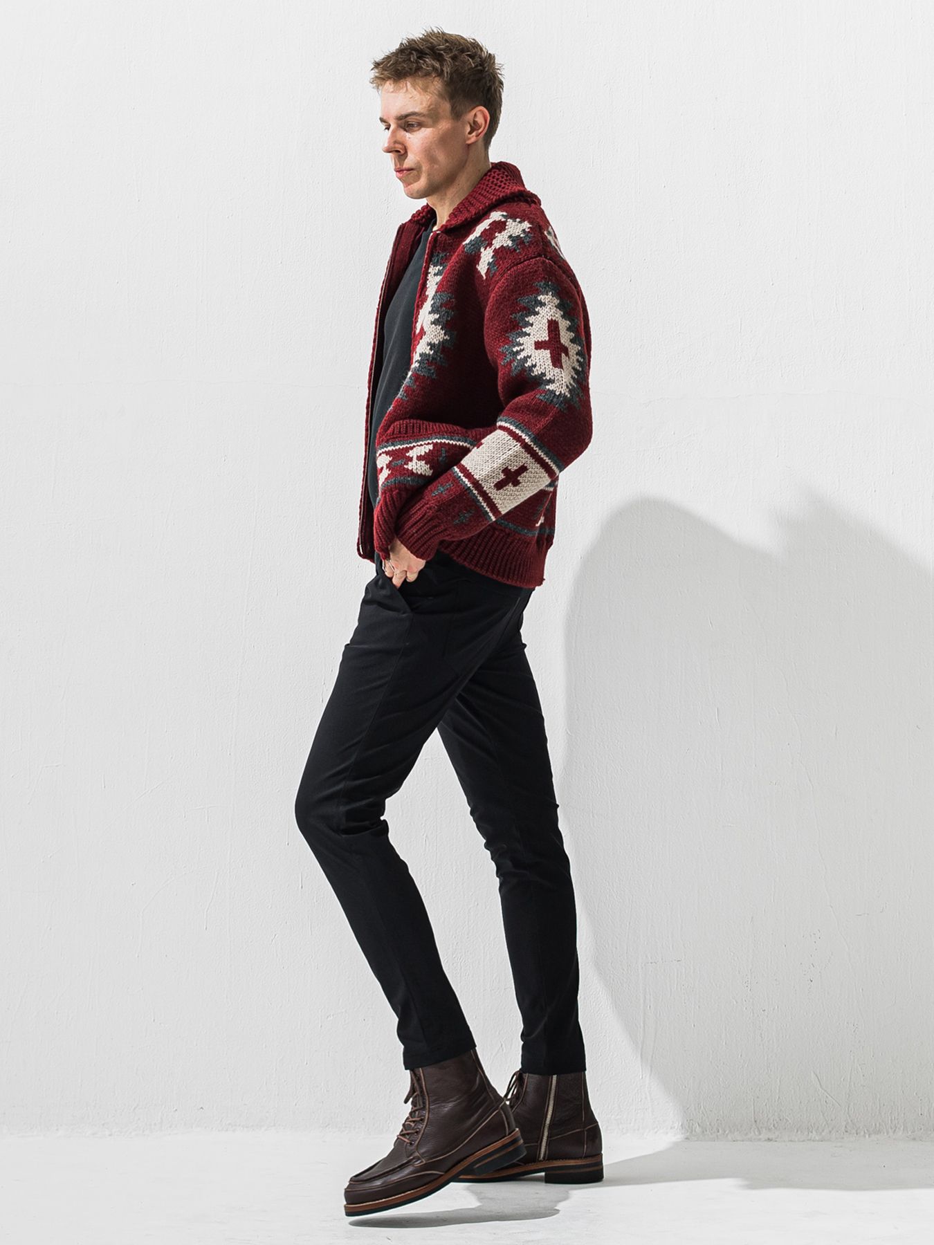 【予約品】CHRIS EASY HEAT TUCK PANTS / 裏起毛 ワンタックイージーパンツ / ブラック