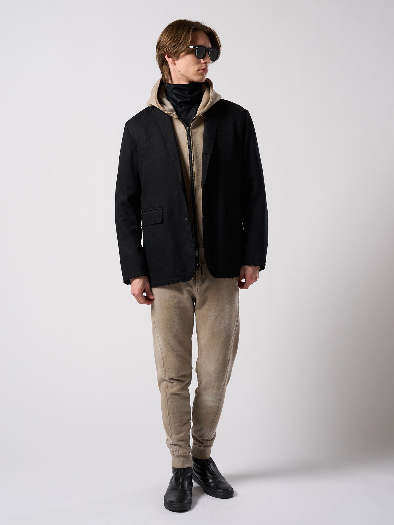 【予約品 4月19日(日) 18時締切】venetian stripe single jacket / ヴェネツィアン ストライプ シングルジャケット / ブラック