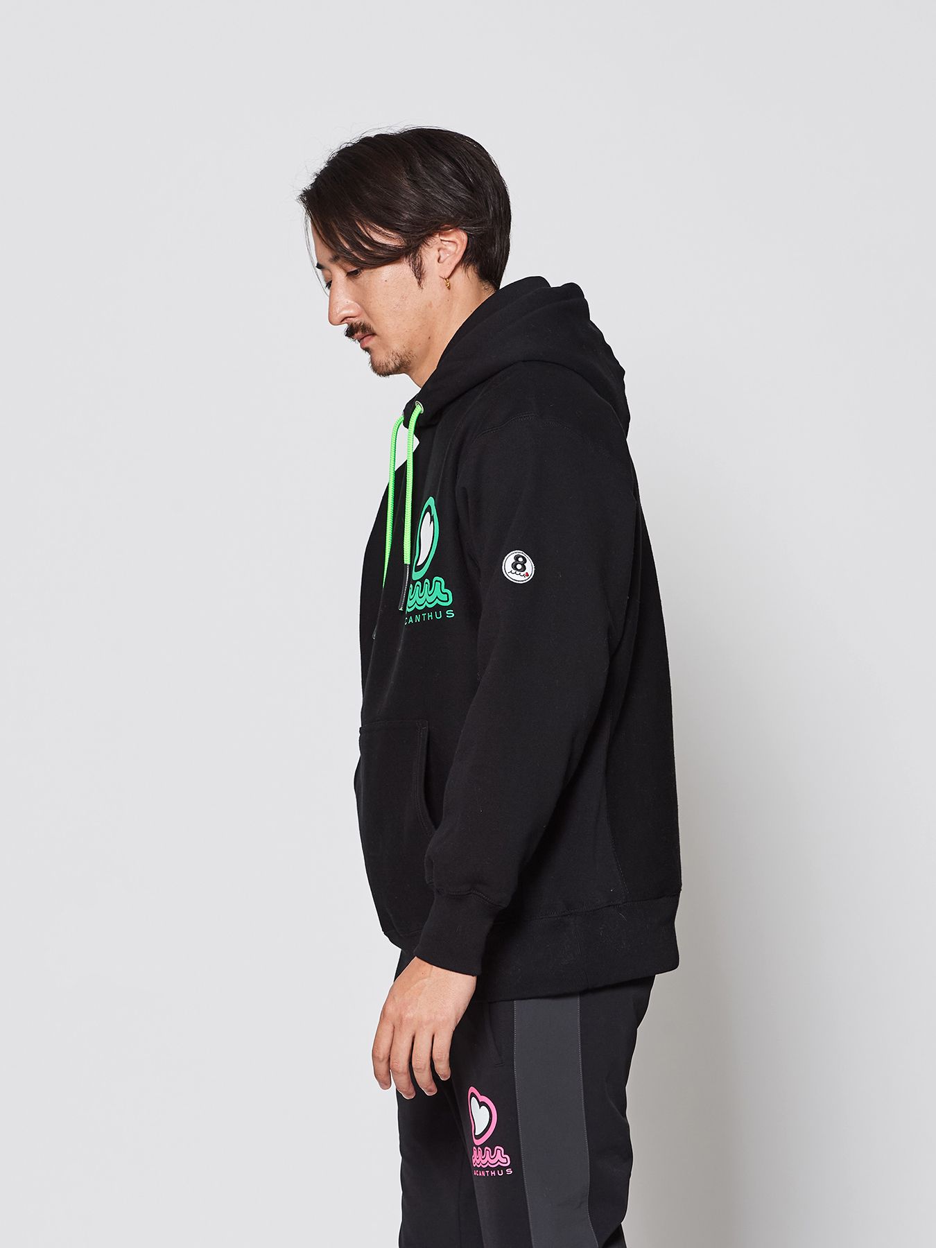 【予約品 】muta sweet muta Hooded Sweatshirts / スウェットパーカー / ブラック【Acanthus × muta MARINE】