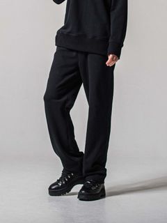 【予約品 11月16日(日) 締切】HF URAKE WIDE TUCK PANTS / 裏毛 セミワイドシルエット ワンタック イージーパンツ / ブラック
