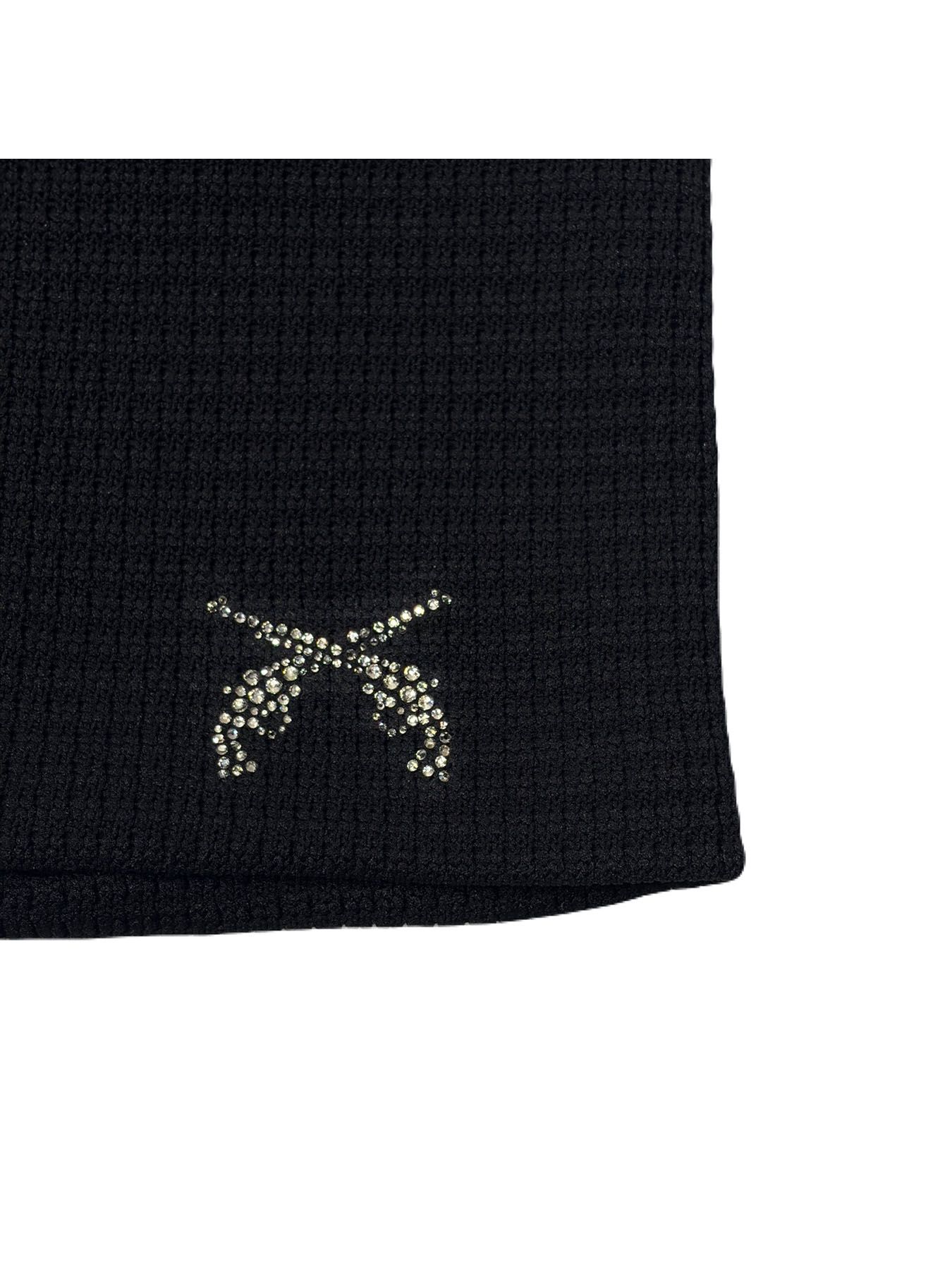 【予約品 3月9日(月) 18:00 締切】CROSSGUN CRY BEANIE / クロスガン クリスタル ビッグワッフルビーニー / ブラック