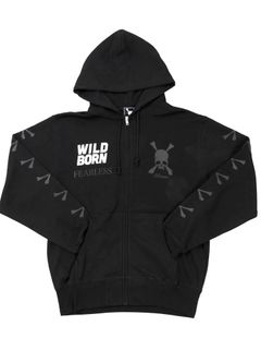 WILD BORN  PK / 長袖ジップパーカー / ブラック 【Roen】