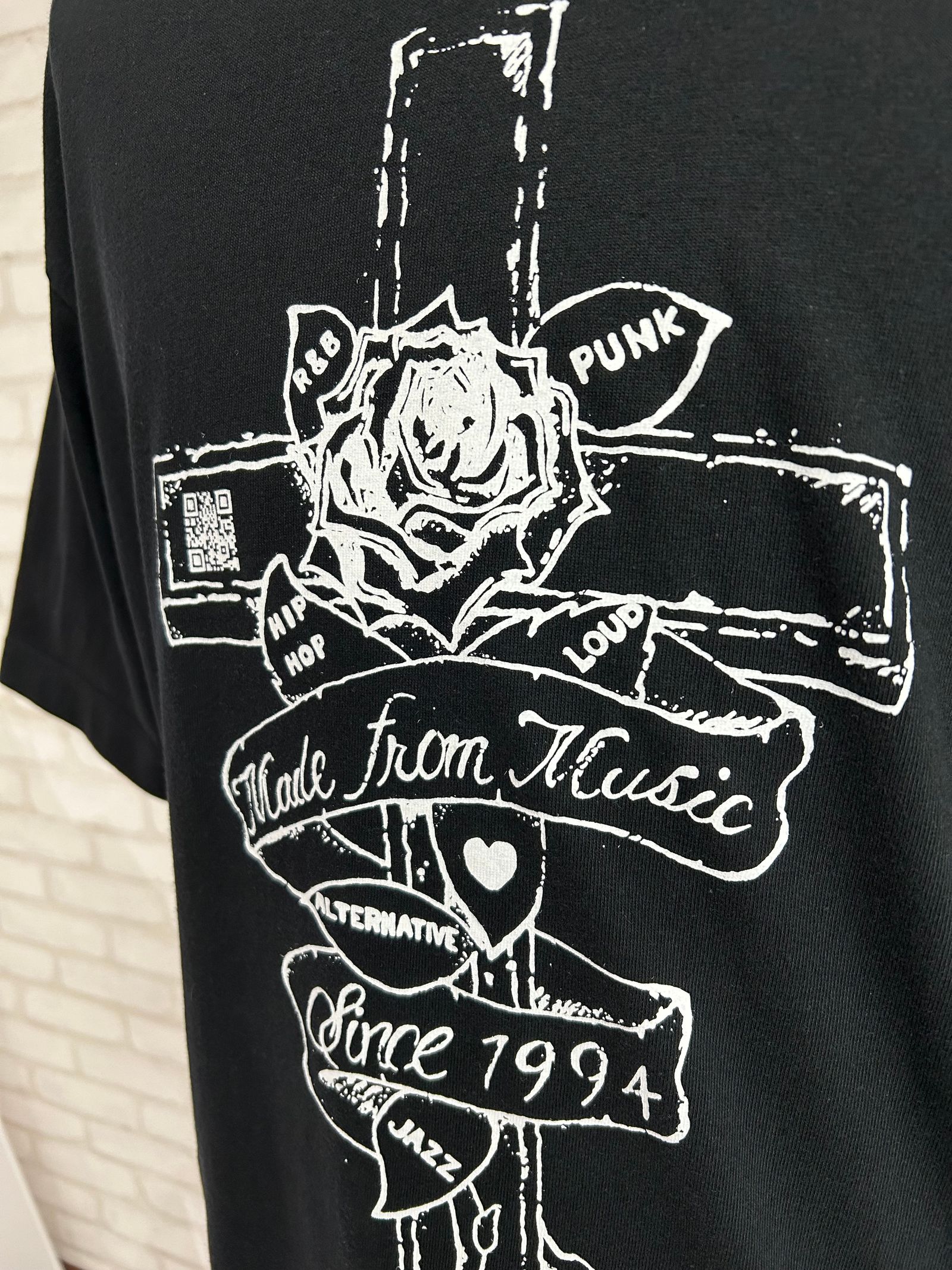 GODSIZE ローズクロス フロントバックプリントTシャツ