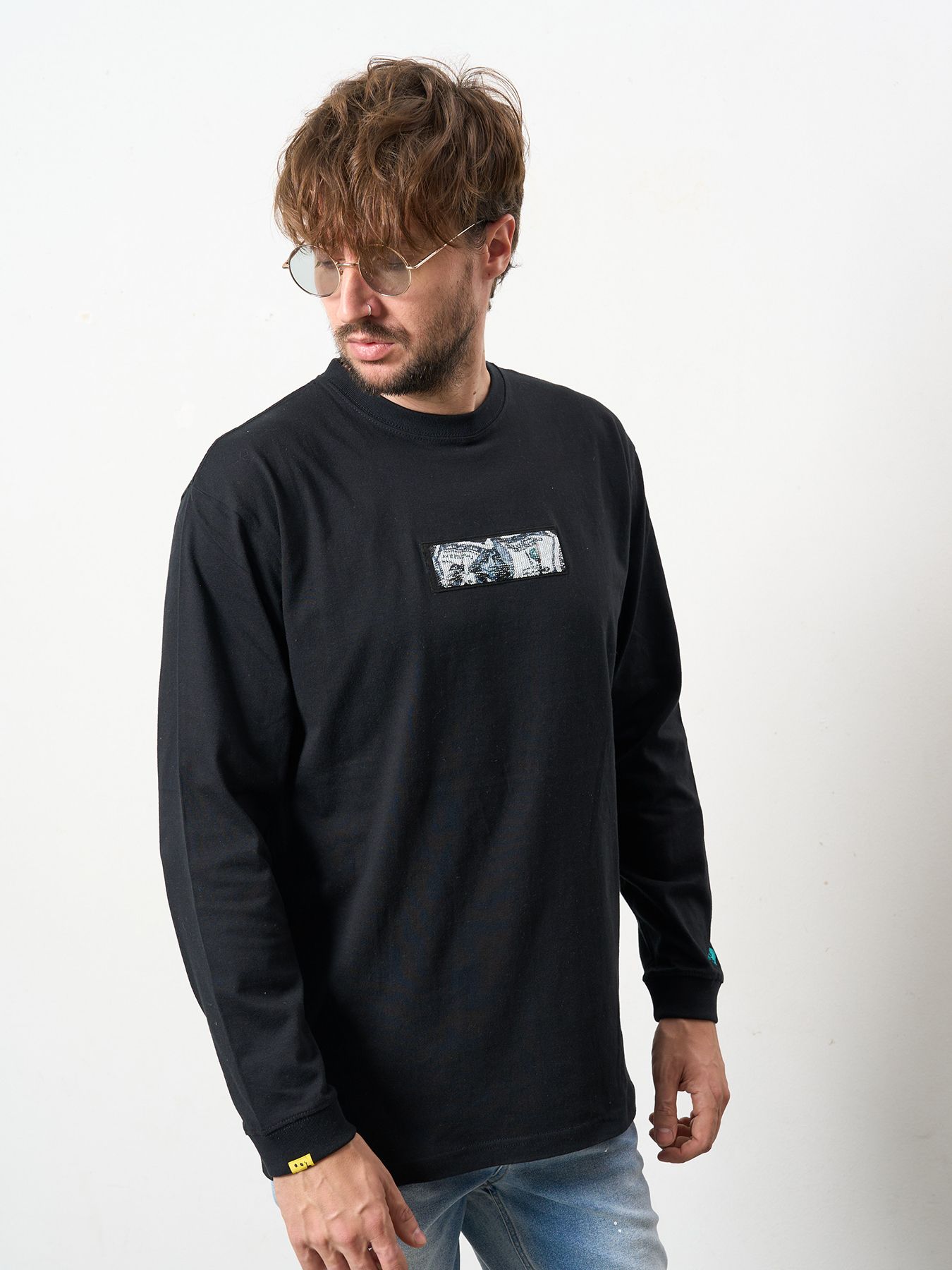 【予約品 5月8日(木) AM10時 締切】 5.6ozコットン天竺 スターグラムハート＆シークインLS Tシャツ / ブラック