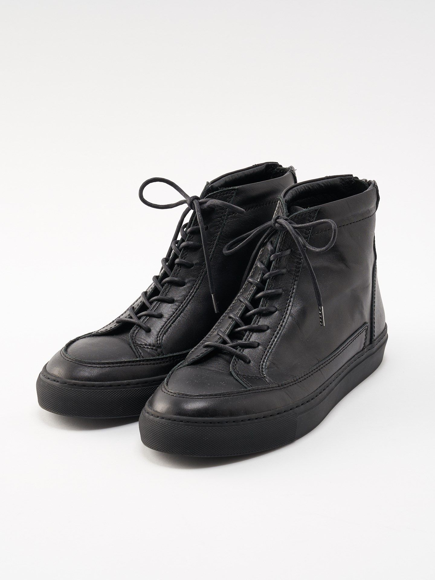 wjk - 【予約品】 back zip sneaker /ハイカットスニーカー / ブラック | BRYAN