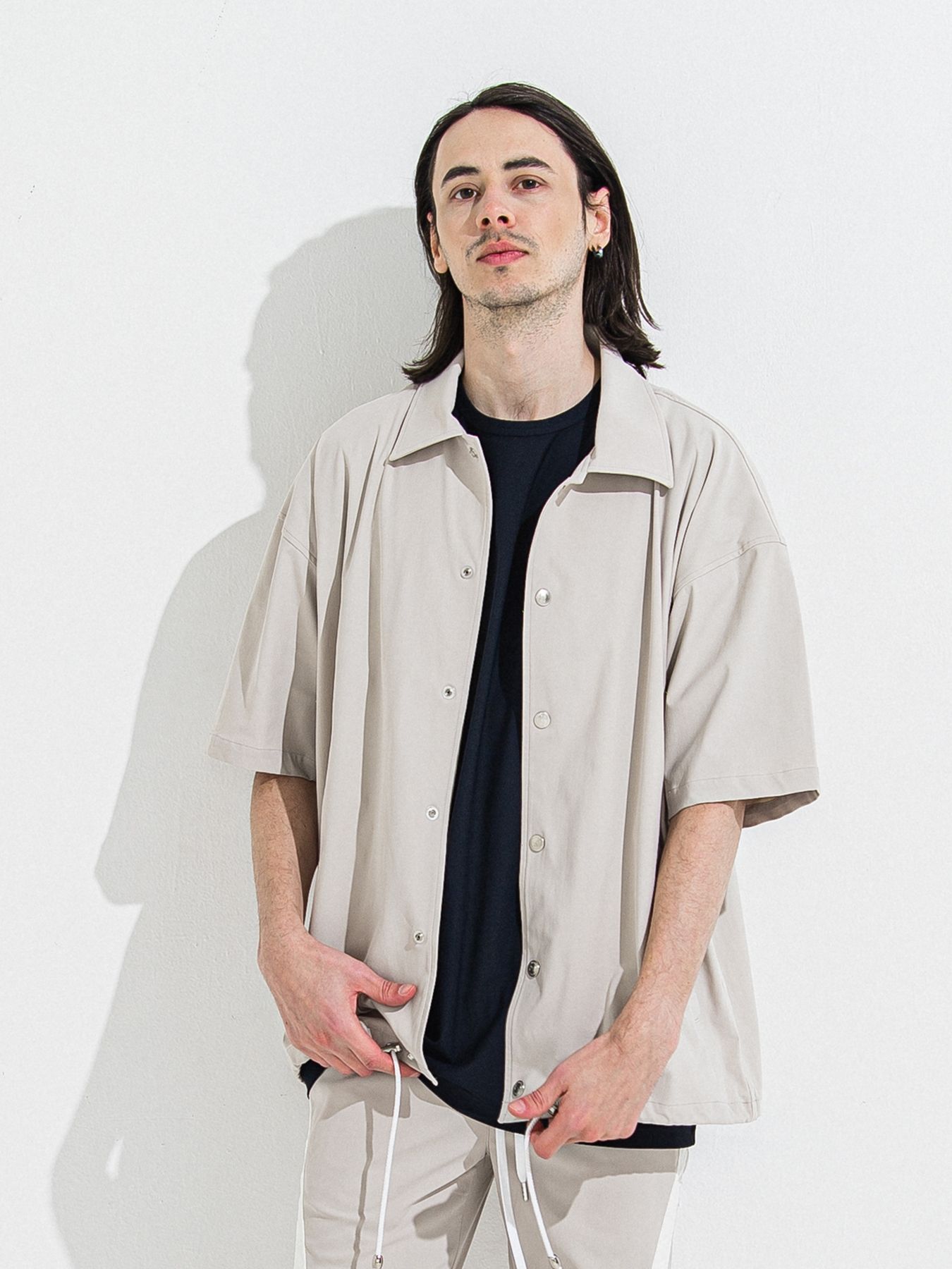 【予約品 】NYLON HALF COACH JACKET / グレージュ