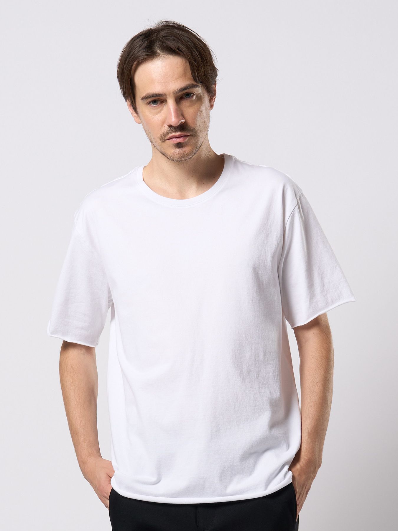 【予約品 9月23日(火) 締切】wide cut-off crew-neck S/S / ワイド カットオフ クルーネック ショートスリーブ / ホワイト