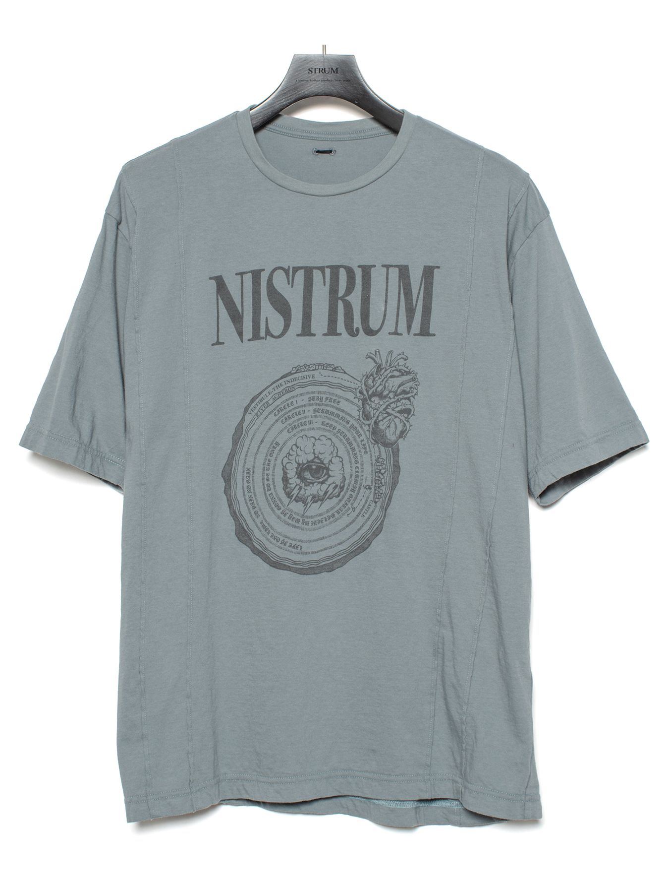 【予約品 9月27日(日) 締切】30/-ナチュラルソフト天竺 クルーネック ハーフスリーブ プリント ワイドTシャツ / SAND GREEN
