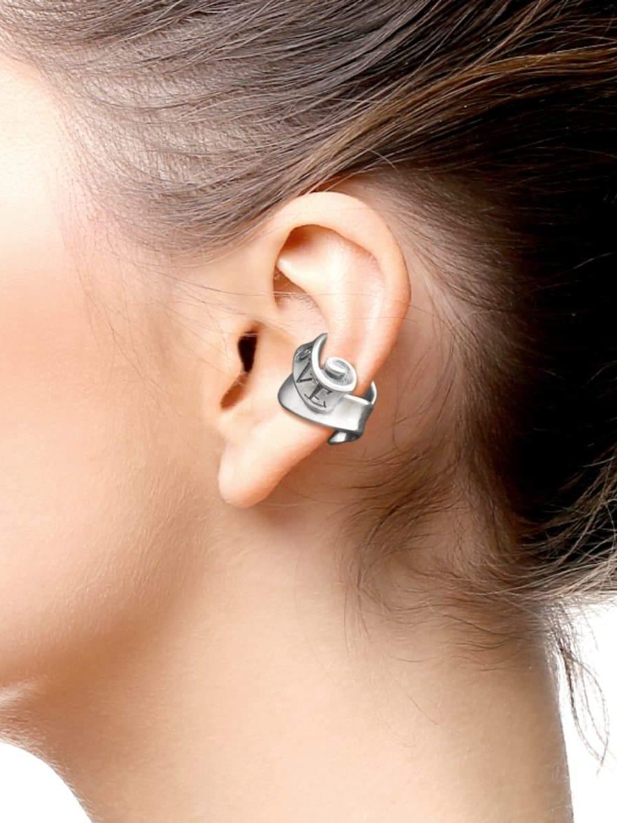 【受注生産品】 Flap Ribbon Ear Cuff / LOVE / フラップリボンイヤーカフ ラブ