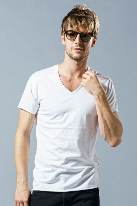cut S/S V-neck plain きりっぱ加工VネックTシャツ / white 【wjk】