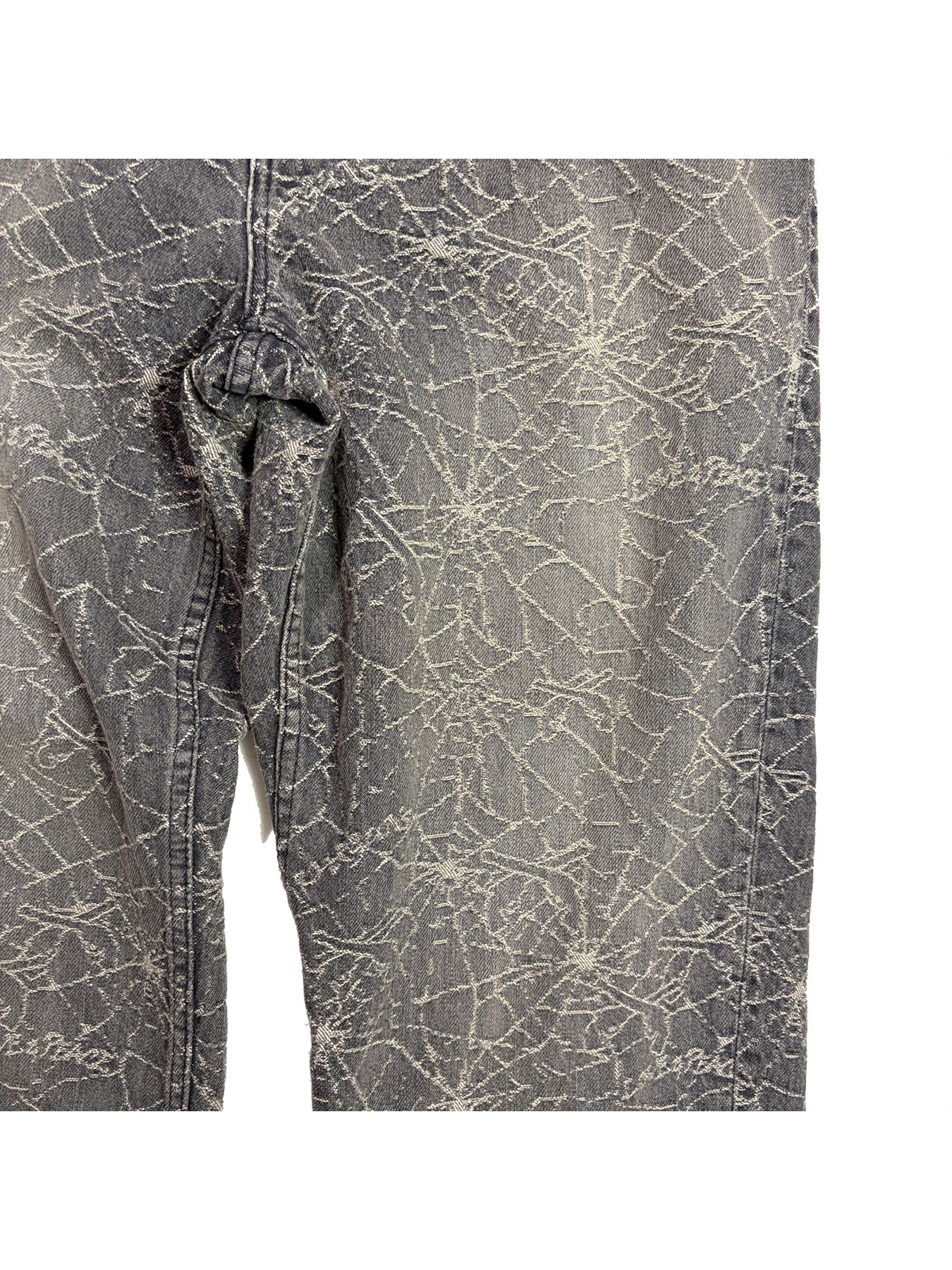 【予約品 3月9日(月) 18:00 締切】SPIDER JAQ DENIM PT / スパイダー ジャガード デニム パンツ / ブラック