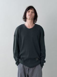 【予約品 5月27日(水) 締切】WOOLTHERMAL-TEE / ローリングネックTシャツ / チャコール