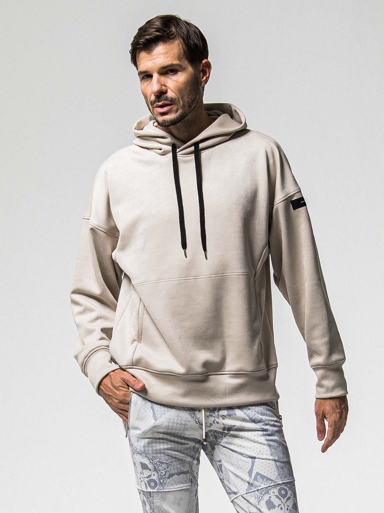 【予約品 8月31日(日) 締切】SUEDE LOOSE HOODIE / スウェード ルーズフーディ / グレージュ