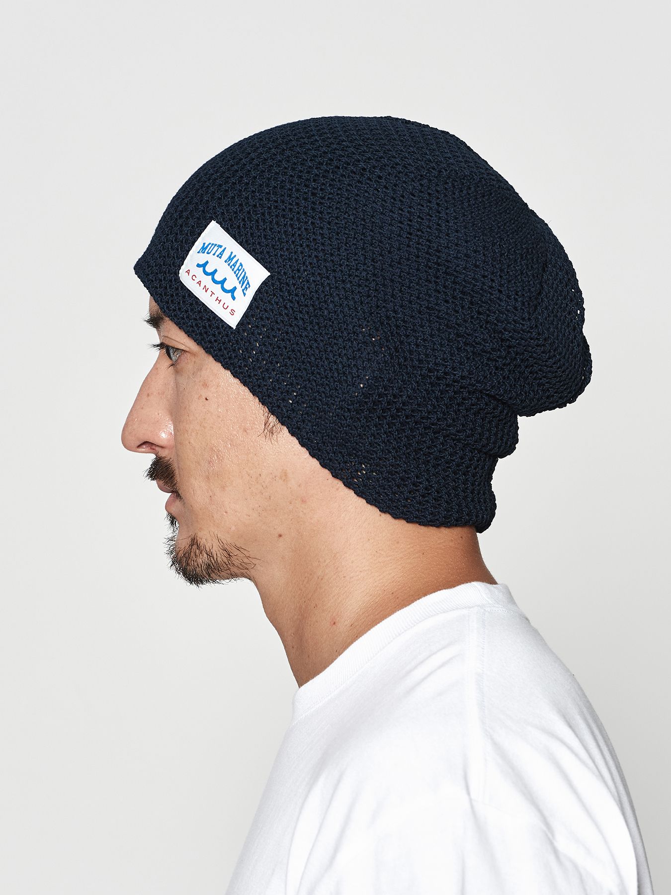 【予約品 10月9日(木) 締切】muta Mesh Back Pool Knit Cap / ニット帽 / ネイビー【Acanthus × muta MARINE】