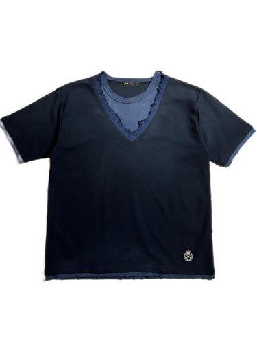 《予約品8月31日 23時55分締め》 V NECK TEE / VネックTシャツ / ネイビー 【roarguns 】 2024年3月入荷予定