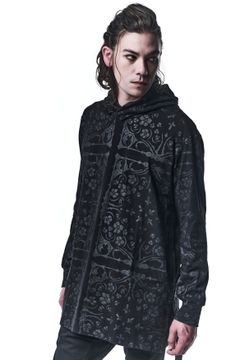 《予約品》 Hoodie パーカー BANDANA BEATENJIKU / Black×Black 【kiryuyrik】 9月入荷予定