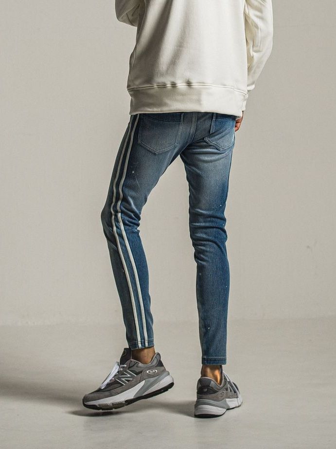 《予約9月1日18時締め》 EX denim jersey  BLINDLINE   PT  / ラインパンツ / リンドブルー