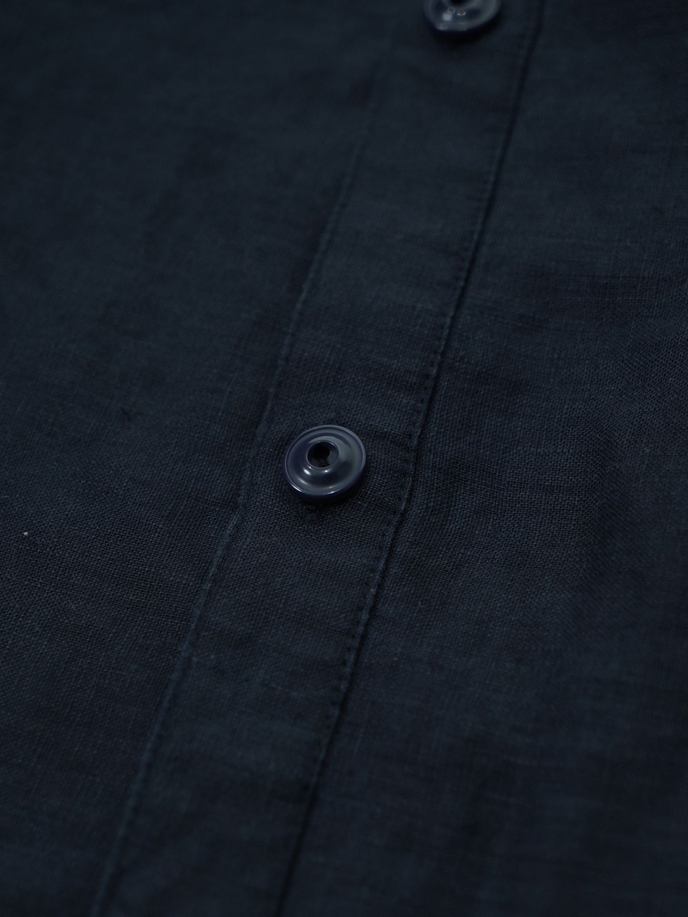 【予約品 2月1日(日) 締切】GATHERLINEN SHIRTS S/S / リネン 半袖シャツ / ネイビー