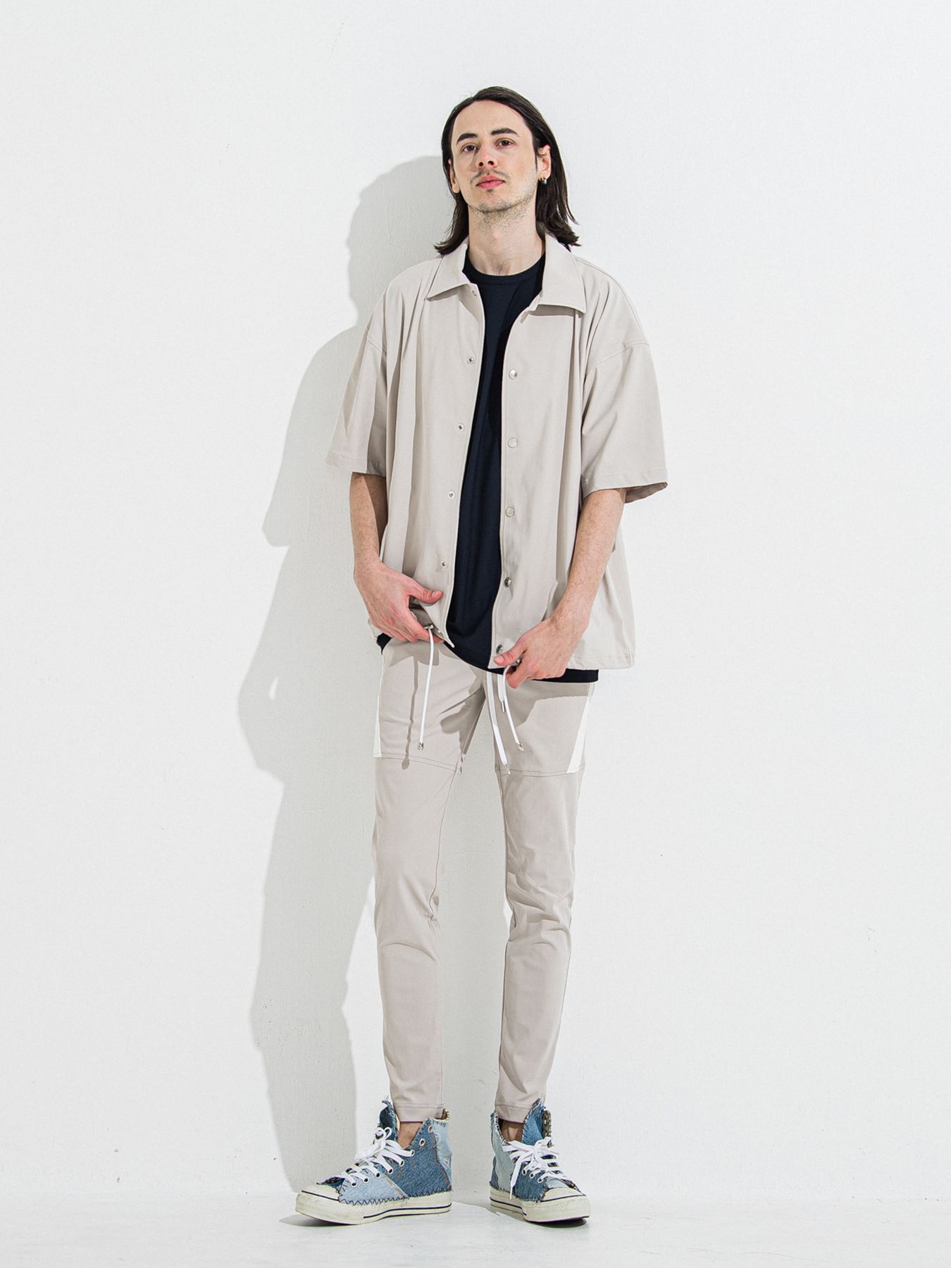 【予約品 】NYLON HALF COACH JACKET / グレージュ