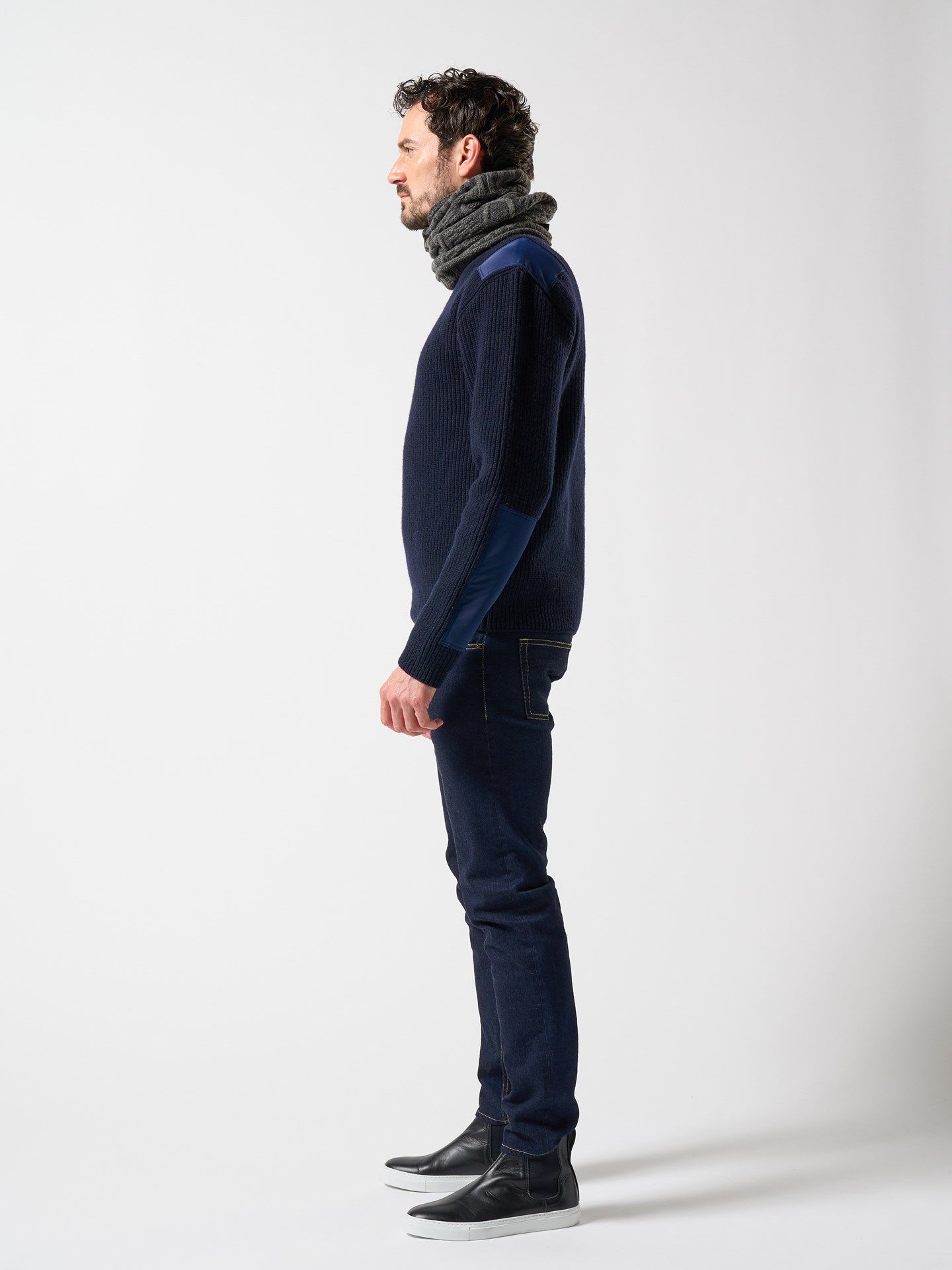 【予約品】 plating cable knit snood / スヌード / グレー