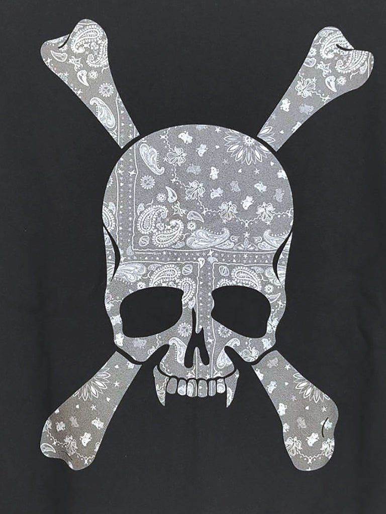 PAISLEY SKULL PK / 長袖パーカー / ブラック 【Roen】
