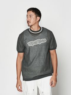【予約品 10月9日(木) 締切】muta Sheer Knit S-S Top / シアーニットTシャツ / グレー【Acanthus × muta MARINE】