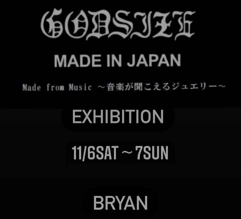 初参戦！音楽が聞こえるジュエリー『GODSIZEゴッドサイズ』受注会をkiryuyrikとジョイントイベント開催11/6sat~7sun デザイナーも来店